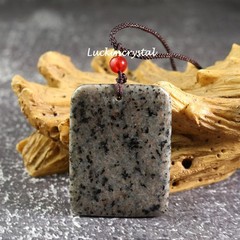 Natural Yooperlite Rectangular Pendant UV Glowing Flame Stone Amulet Necklace