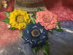 Handmade Leather Flower Brooch Set Of 3 Made In Indonesia Read Description