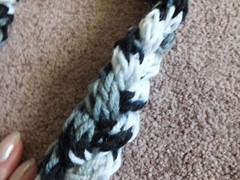 Braided Crocheted Necklace Choker White Gray Black 20″ Long NEW