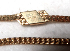 VINTAGE DESIGN GOLD TONE CLEAR CRYSTAL NECKLACE ~ SIGNED: ANSON