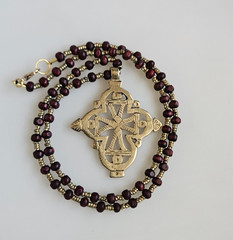 Ethiopian Coptic Cross necklace Beaded Necklace handmade jewelry