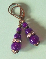 PURPLE JADEITE DROPS Lever back handcrafted CHOOSE color #450-3