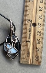 Botswana Agate ~ Handmade copper wire wrapped pendant 7c