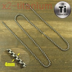 Titanium 4mm Rolo box chain necklace anti-allergy 28 inch length XH259