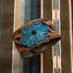 Handtooled Leather Bracelet
