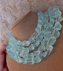 Abalone Paua Puffy Gems Necklace Oversized Cashmere Lt Beige Big Pearl Sea Opals
