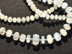 Hand Faceted Graduated Moonstone Necklace: 28 Inches