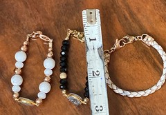 3 Baby Glass Beads Bracelets Geode Druzy Agate Crystal Pendant Zen Leather