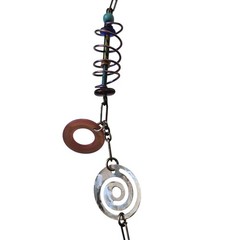 Techno Romantic Sterling Silver Mixed Metal Charm Necklace Thomas Mann Style