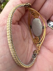 Vintage Artisan Boutique Repurposing Bangle Watch Band Cuff Bracelet Turquoise