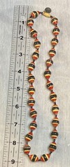 Bead For Life Beaded Paper Necklace Red Yellow Black 18in Barrel Women