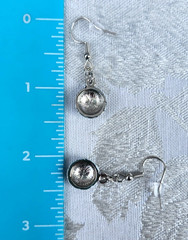 SOCCER BALL EARRINGS White & Black w Silver Colored Metal NEW