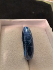 Handcrafted Artisan Tumbled Puffy Cloud Lapis Ring Size 9 Band Hand Cut Custom
