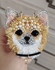 Chihuahua jewelry brooch, dog show brooch, pet portrait,Chihuahua lover gift
