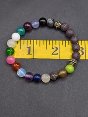 Mixed Gemstone 8mm Colorful Beaded Stretch Bracelet (16cm) Small Wrist