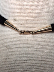 Australian White Opal Hand Carved Heron Pendant On Black Velvet Choker 14/20 GF
