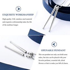 Drumsticks Urn Pendant Necklace for Ashes Hair Perfume Keepsake Memorial Jewelry