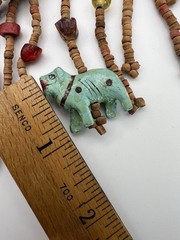 Fetish 3 Strand Bib Necklace Wooden Safari Animals