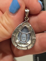 Sterling Silver 925 Angelite Tear Drop Pendant