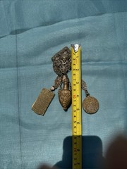 Antique VICTORIAN CHATELAINE WITH 3 ACCESSORIES