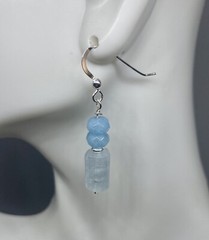 Aquamarine Genuine Stone .925 Sterling Silver Earrings BEAUTIFUL