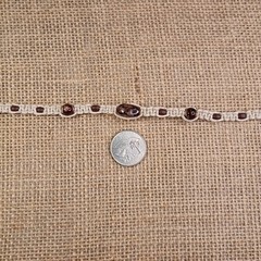 New Natural Hemp Choker Necklace W/ Mixed Brown Beads 13-18 in Tie-On Macrame