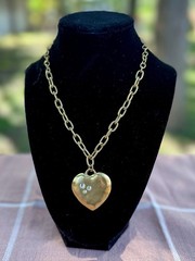 Handmade Antique Gold Heart Necklace