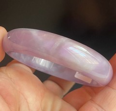 Certified Lavender Purple 60mm Natural Grade Burma A jadeite Bangle