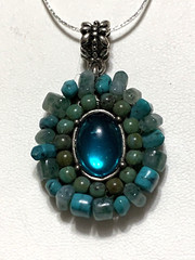 HOLIDAY SALE- NEW ITEM* AFRICAN TURQUOISE NECKLACE W/ NEW 18″ SILVER CHAIN-NEW