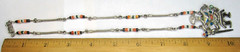 Peru 950 Sterling Silver Multi Stone Inlay Warrior King Pendant Heishi Necklace