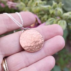 1 Pc Pure Copper Healing Pendant, Circle Locket, Jewelry, Spiritual Kriya