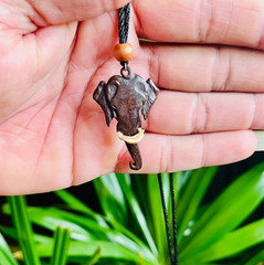 Handmade Coconut Shell Elephant Pendant – Natural Ethnic Jewelry from Sri Lanka