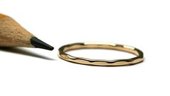 14K Gold Filled Hammer Textured Skinny 1.3mm Stacking Ring
