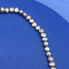 Handmade Freshwater Pearl Necklace 16” Cream Baroque Beads Artisan Jewelry