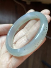 巴西冰玉髓 56 Mm 飘花 Natural chalcedony Agate Bangle