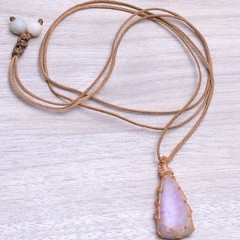 5 Pcs Natural Mix Gemstones Handmade Bohemian Macrame Necklaces Wholesale Lot
