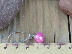 Hot Pink Moonstone and Sterling Silver Faceted Briolette Earrings