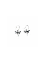 Dragonfly Silver Earrings, Boho Insect Earrings ,Artisan Style Earrings