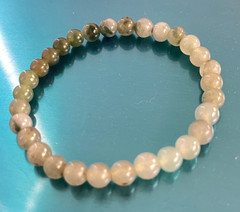 Natural Grade A Burmese Jadeite Beaded Bracelet – Wax Texture – Untreated – 13.5