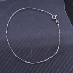 9.75” 1mm, vintage Italian sterling silver 925 box chain anklet bracelet