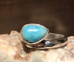 MARAHLAGO .925 Sterling Silver LARIMAR Ring Size 7 FREE FAST SHIPPING!