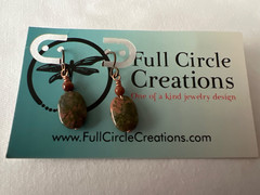 Unakite & Goldstone Earrings with Niobium Hook