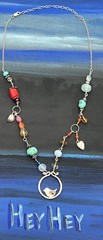 Bird Gemstone Necklace Ruby Sterling Silver Citrine Topaz HeyHey OOAK Art