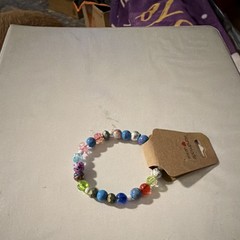 Handmade Beaded Bracelet Multicolor Round Glass Plastic Bohemian Unisex Adults
