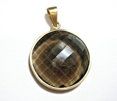 1.5″ Charles Albert Huge Faceted Smoky Quartz & Alchemia Gold Pendant