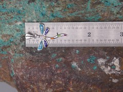 Dragonfly Southwestern Sterling Silver Petite Pendant Multi Gemstone & Opal S25