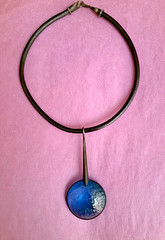 Vintage Czech Republic Craftsman Handmade Glass Necklace OOAK from the 90s