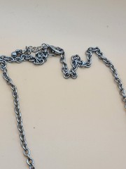 Artisan hand crafted silver antique style key link charm Necklace fancy Ring