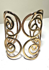 Goldplated Copper Open Scrolls 3.5″Upper Arm Cuff Bracelet-Handmade in Greece