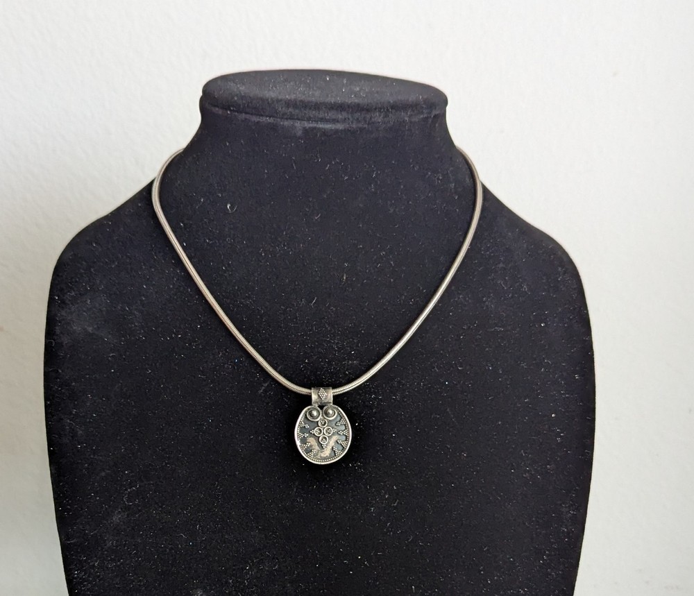 Artisan Handcrafted Viking Style Sterling Silver Necklace And Pendant 25 Grams